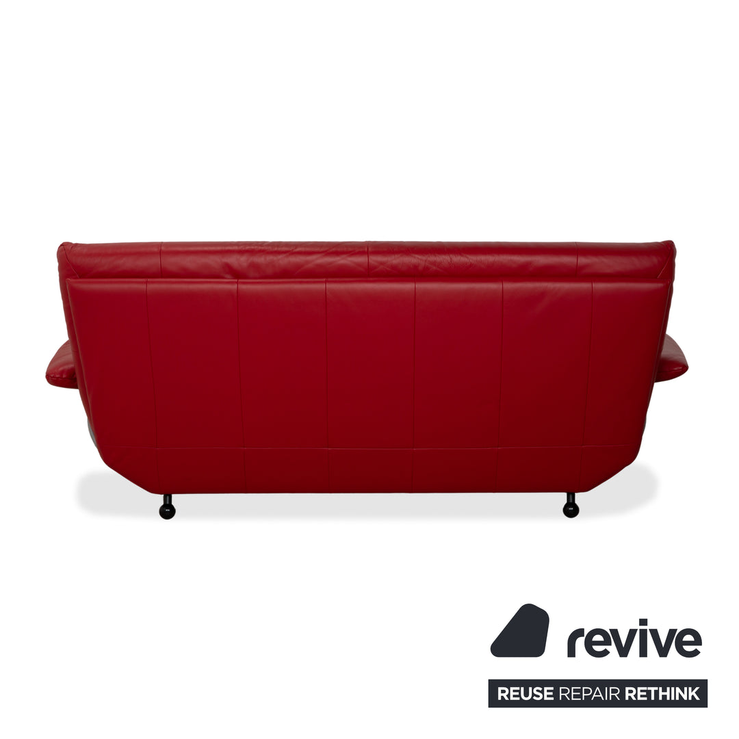 Fauteuil deux places en cuir rouge Rolf Benz BMP 418