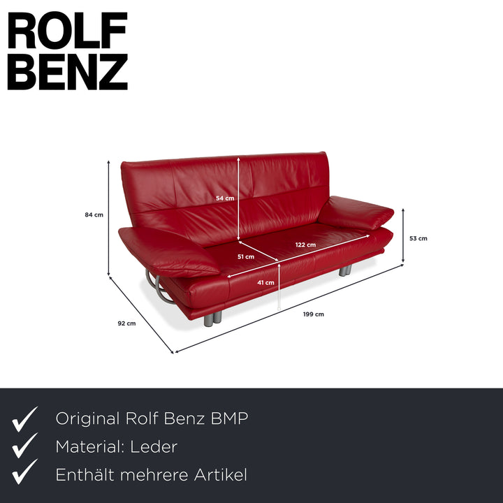 Fauteuil deux places en cuir rouge Rolf Benz BMP 418