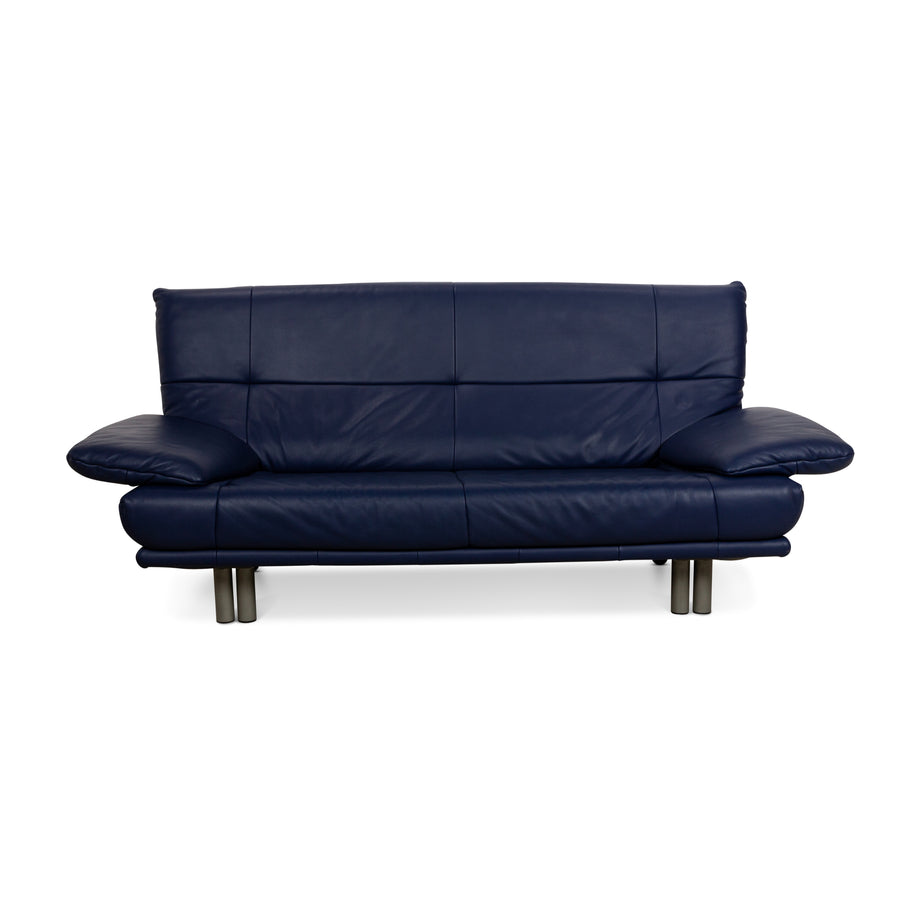 Rolf Benz BMP 418 Leder Dreisitzer Blau Sofa Couch