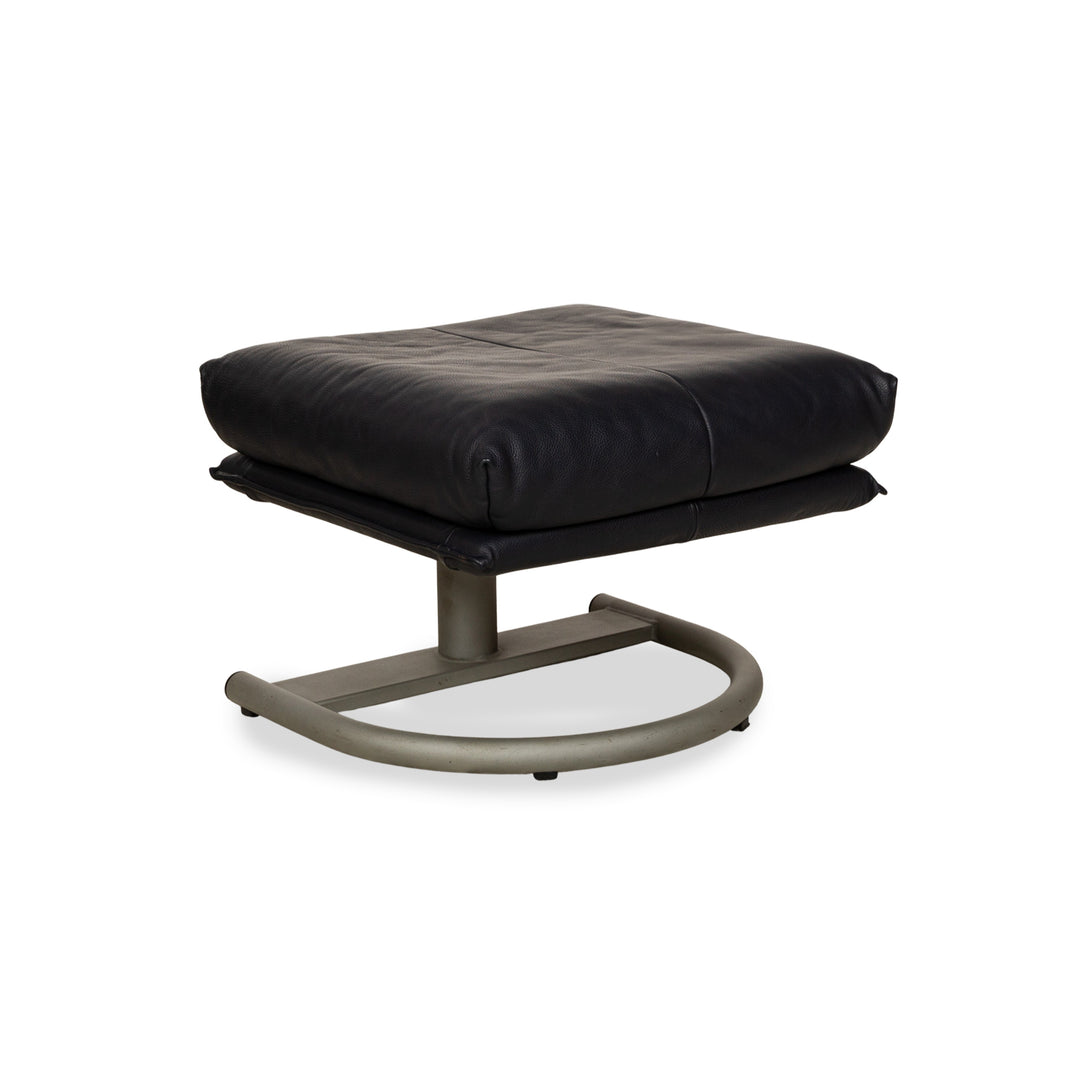 Rolf Benz BMP 418 Leather Stool Dark Blue