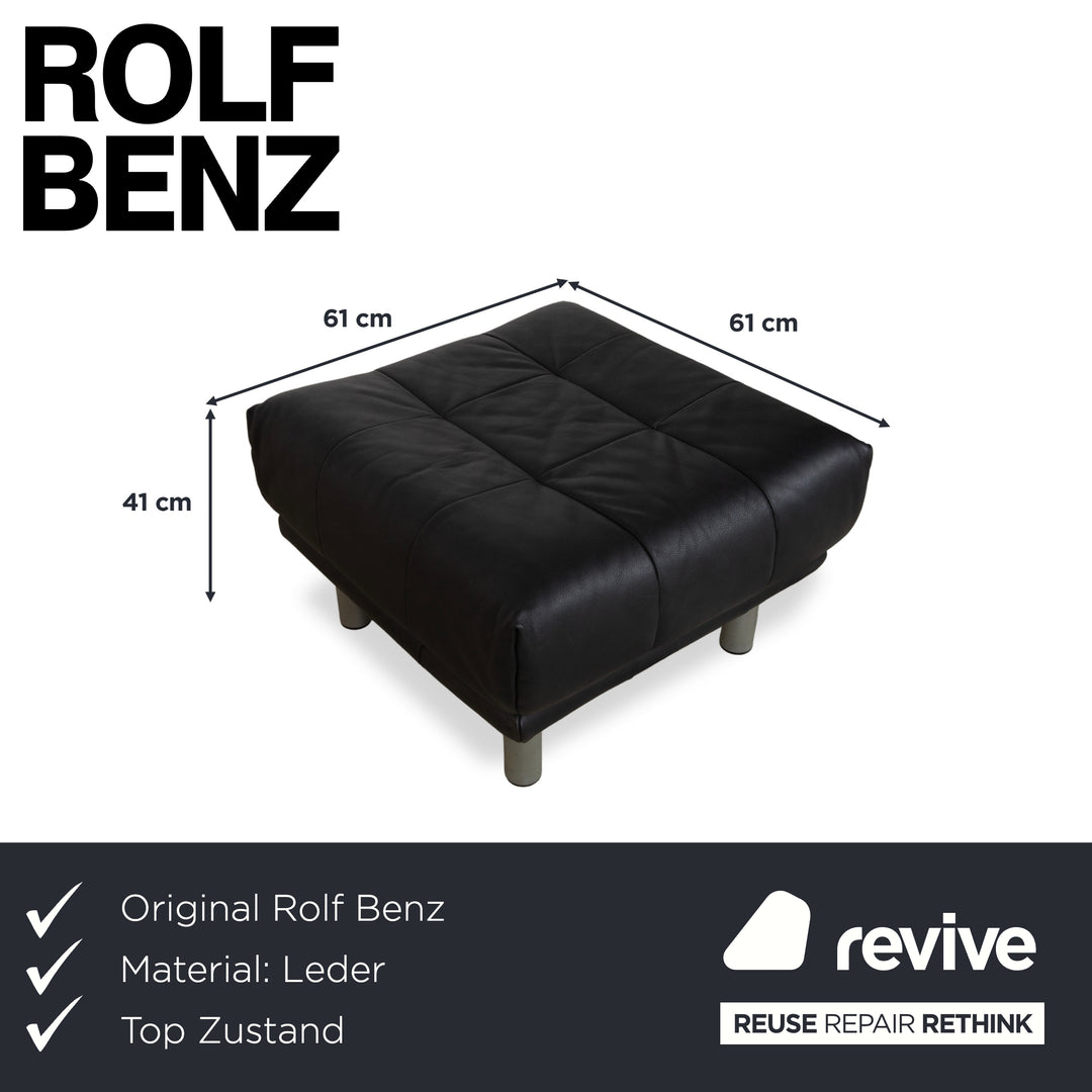 Rolf Benz BMP 418 Leder Hocker Schwarz