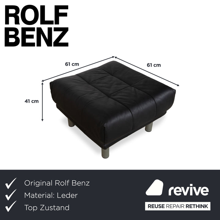 Rolf Benz BMP 418 Leder Hocker Schwarz