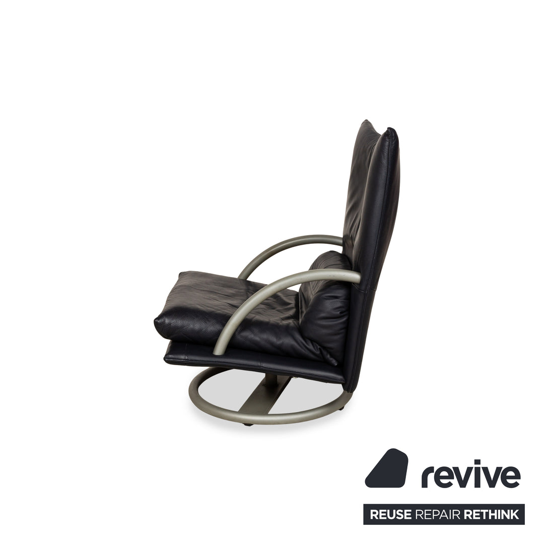 Rolf Benz BMP 418 Leather Armchair Dark Blue