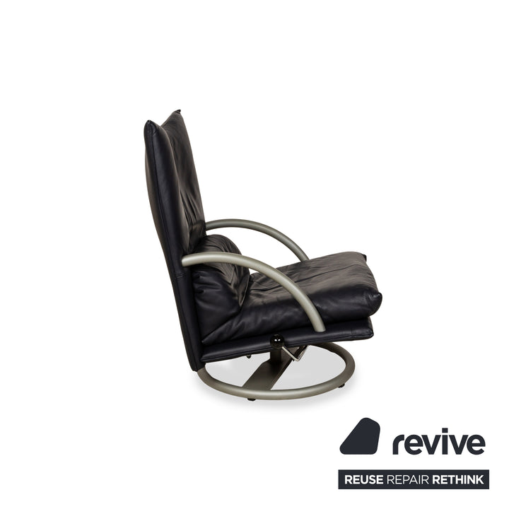 Rolf Benz BMP 418 Leather Armchair Dark Blue