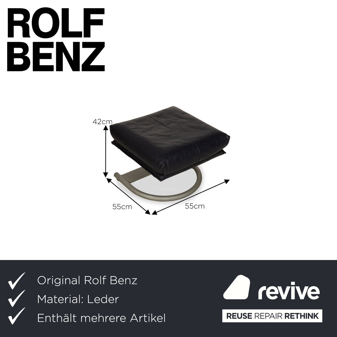 Rolf Benz BMP 418 Leather Armchair Dark Blue