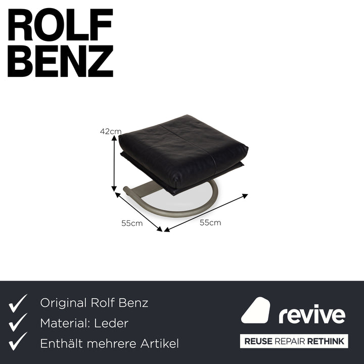 Rolf Benz BMP 418 Leather Armchair Dark Blue