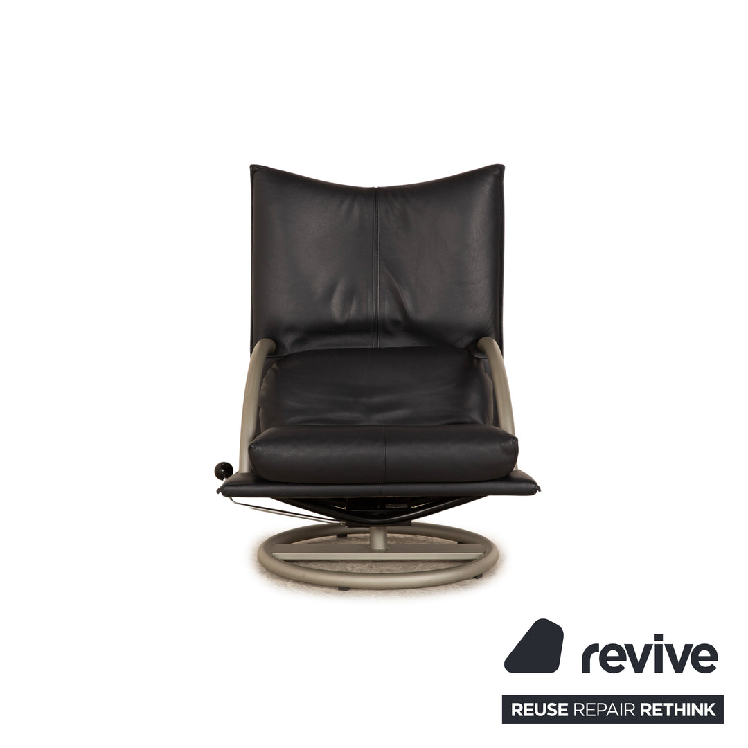 Rolf Benz BMP 418 Leather Armchair Dark Blue