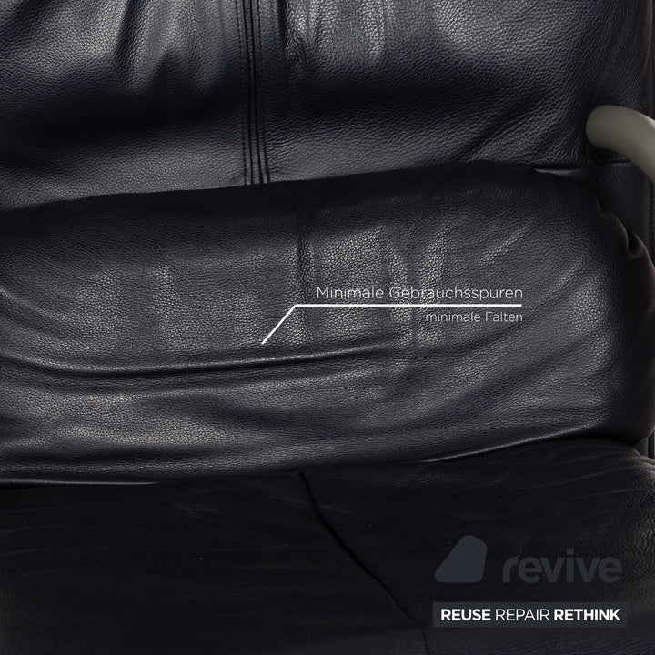 Rolf Benz BMP 418 Leather Armchair Dark Blue