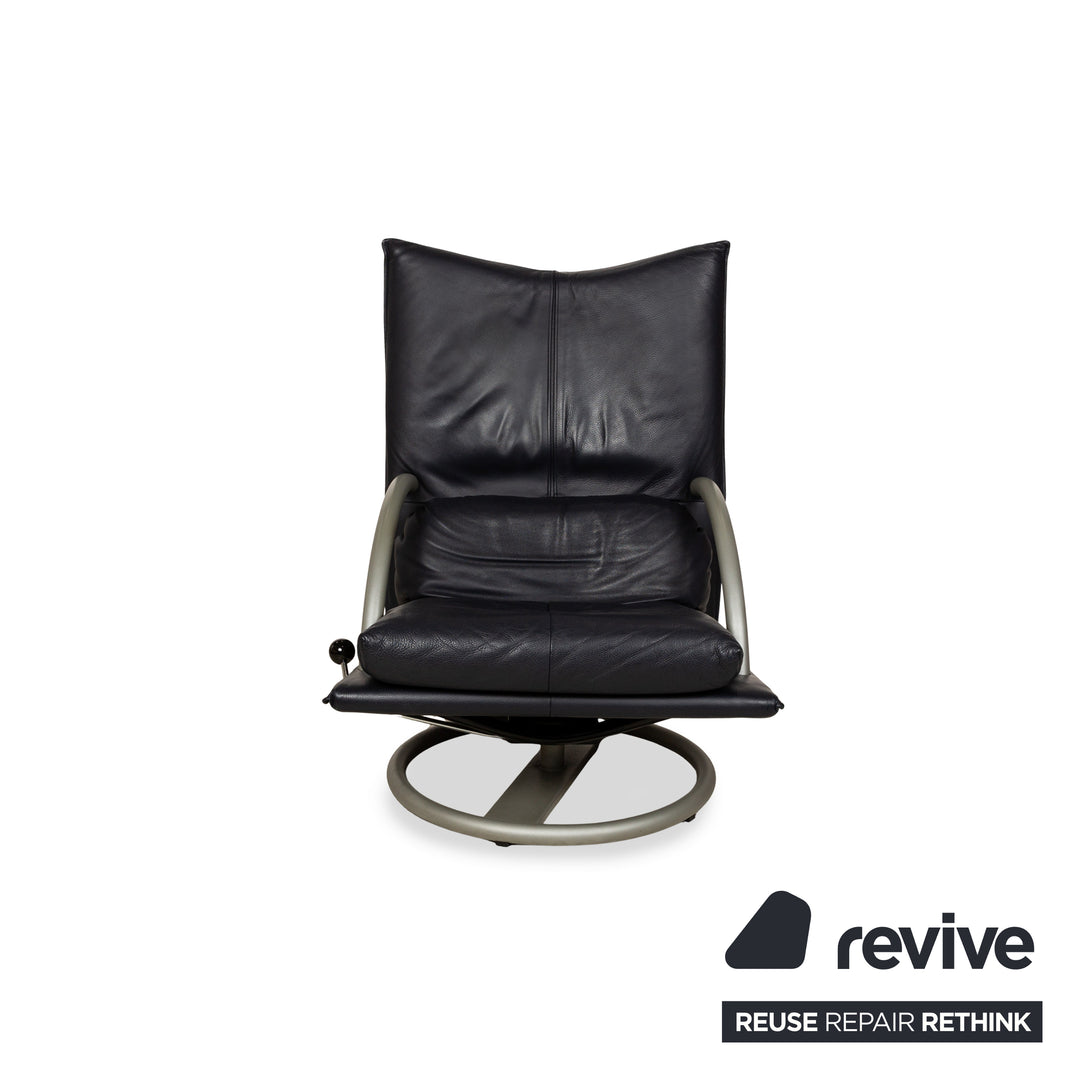 Rolf Benz BMP 418 Leather Armchair Dark Blue