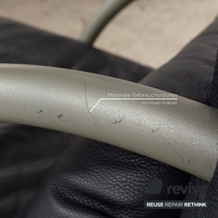 Rolf Benz BMP 418 Leather Armchair Dark Blue