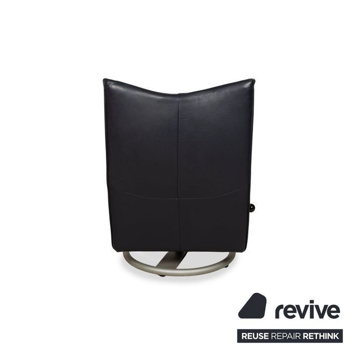 Rolf Benz BMP 418 Leather Armchair Dark Blue