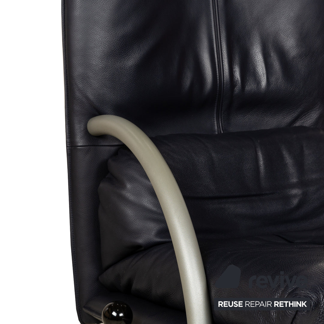 Rolf Benz BMP 418 Leather Armchair Dark Blue