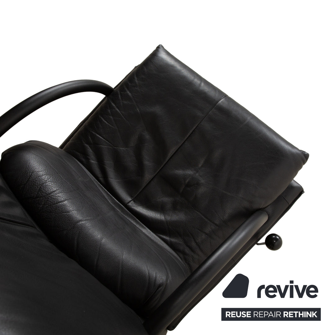 Fauteuil en cuir noir Rolf Benz BMP 418