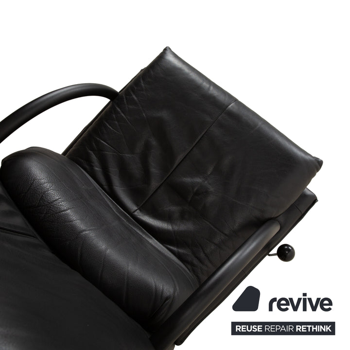 Fauteuil en cuir noir Rolf Benz BMP 418