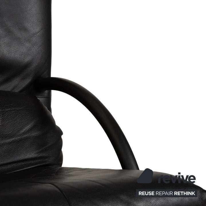 Fauteuil en cuir noir Rolf Benz BMP 418