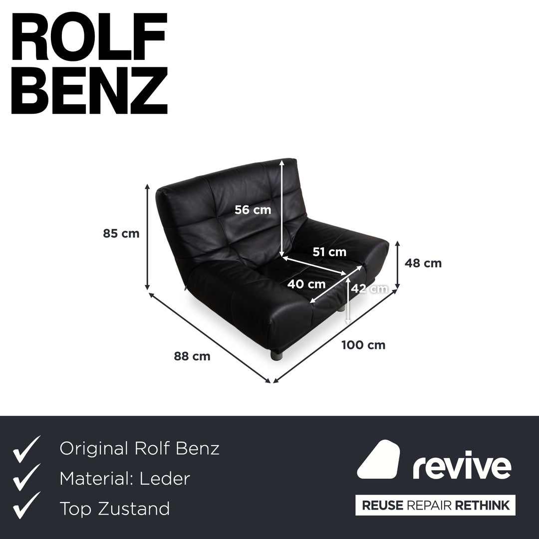 Rolf Benz BMP 418 Leder Sessel Schwarz