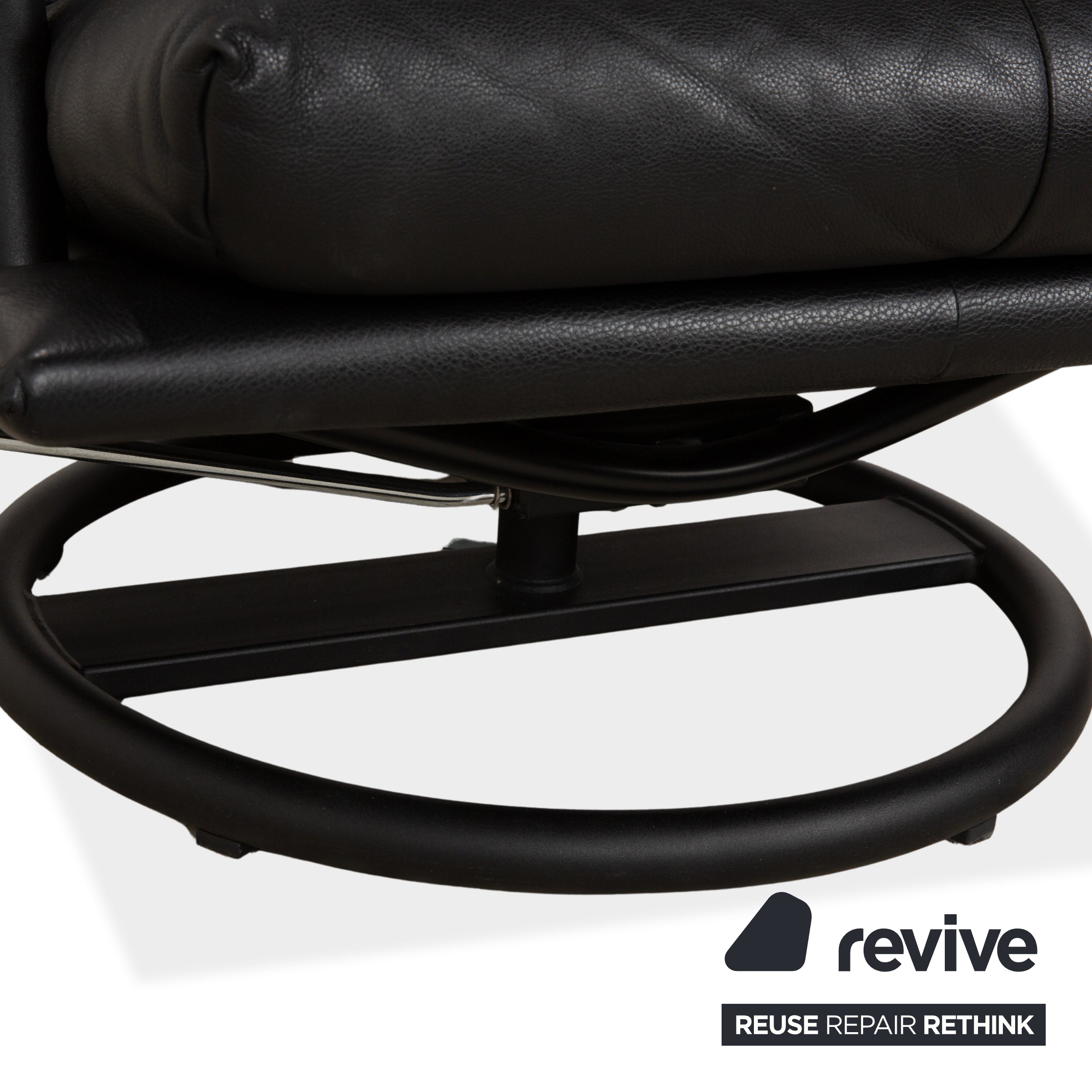 Fauteuil en cuir noir Rolf Benz BMP 418