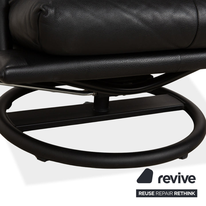 Fauteuil en cuir noir Rolf Benz BMP 418