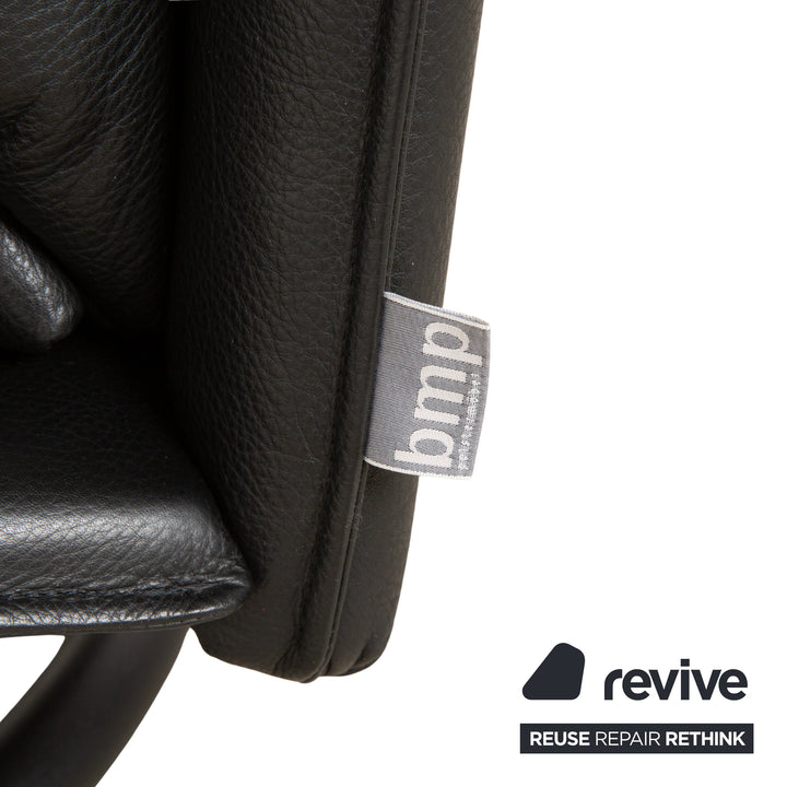 Fauteuil en cuir noir Rolf Benz BMP 418