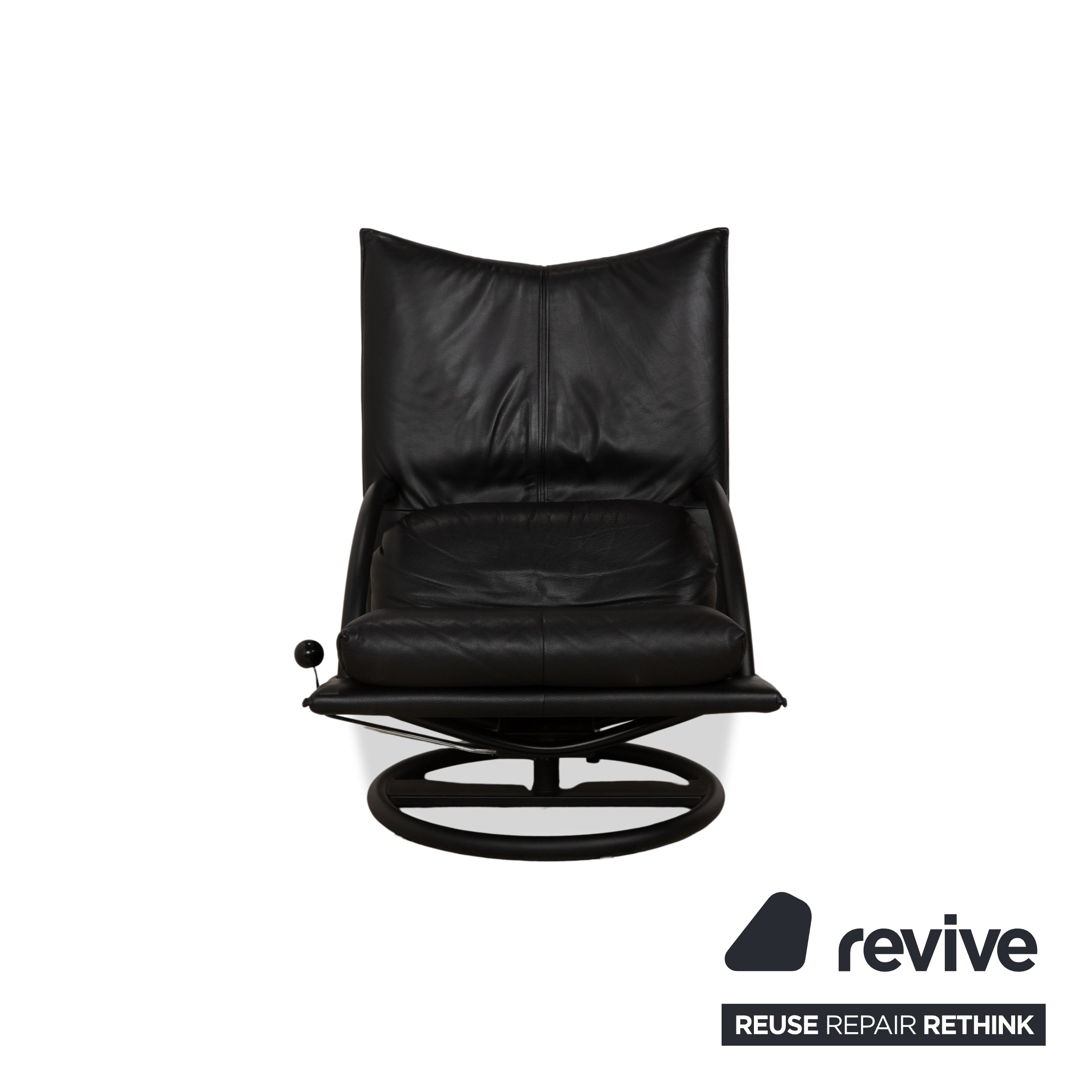 Fauteuil en cuir noir Rolf Benz BMP 418