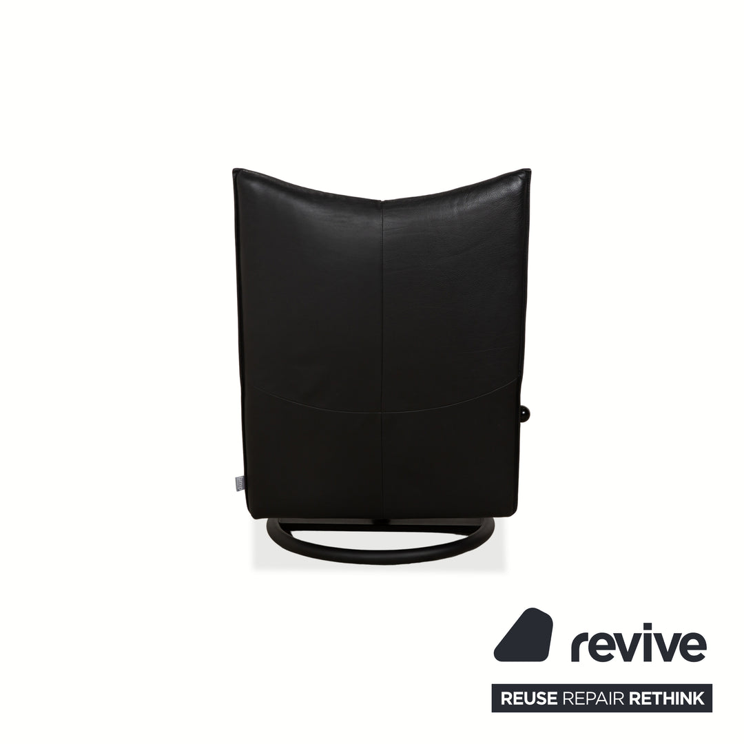Fauteuil en cuir noir Rolf Benz BMP 418
