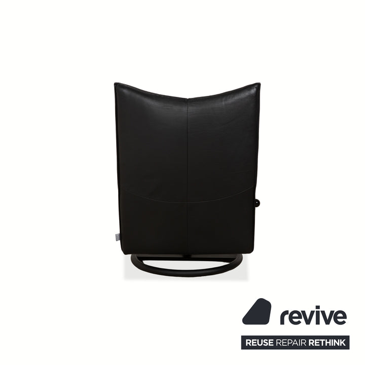 Fauteuil en cuir noir Rolf Benz BMP 418