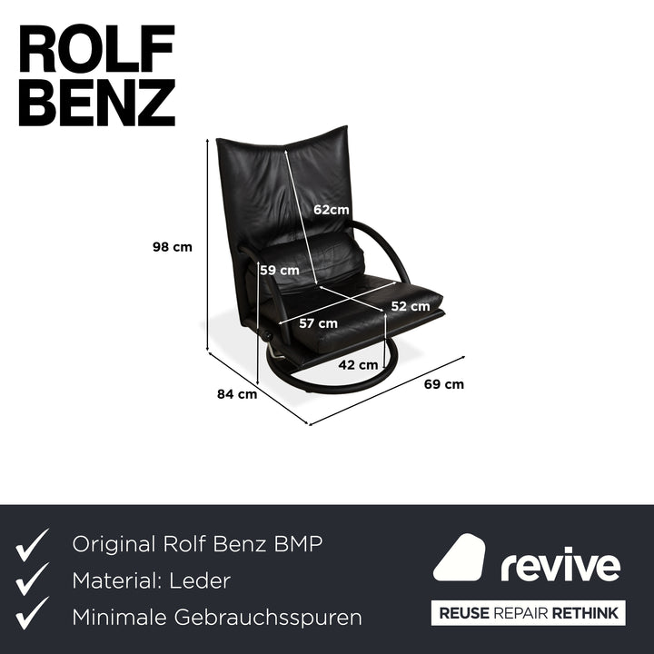 Rolf Benz BMP 418 Leder Sessel Schwarz