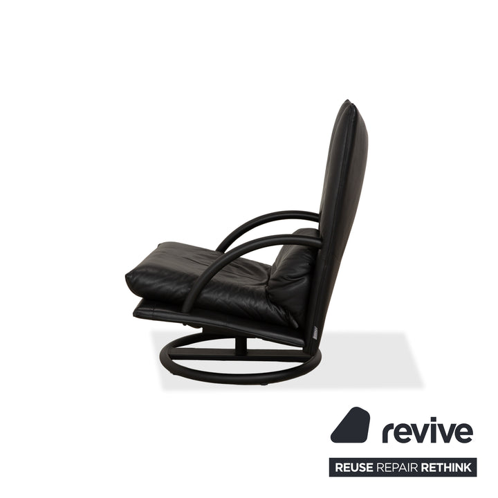 Fauteuil en cuir noir Rolf Benz BMP 418