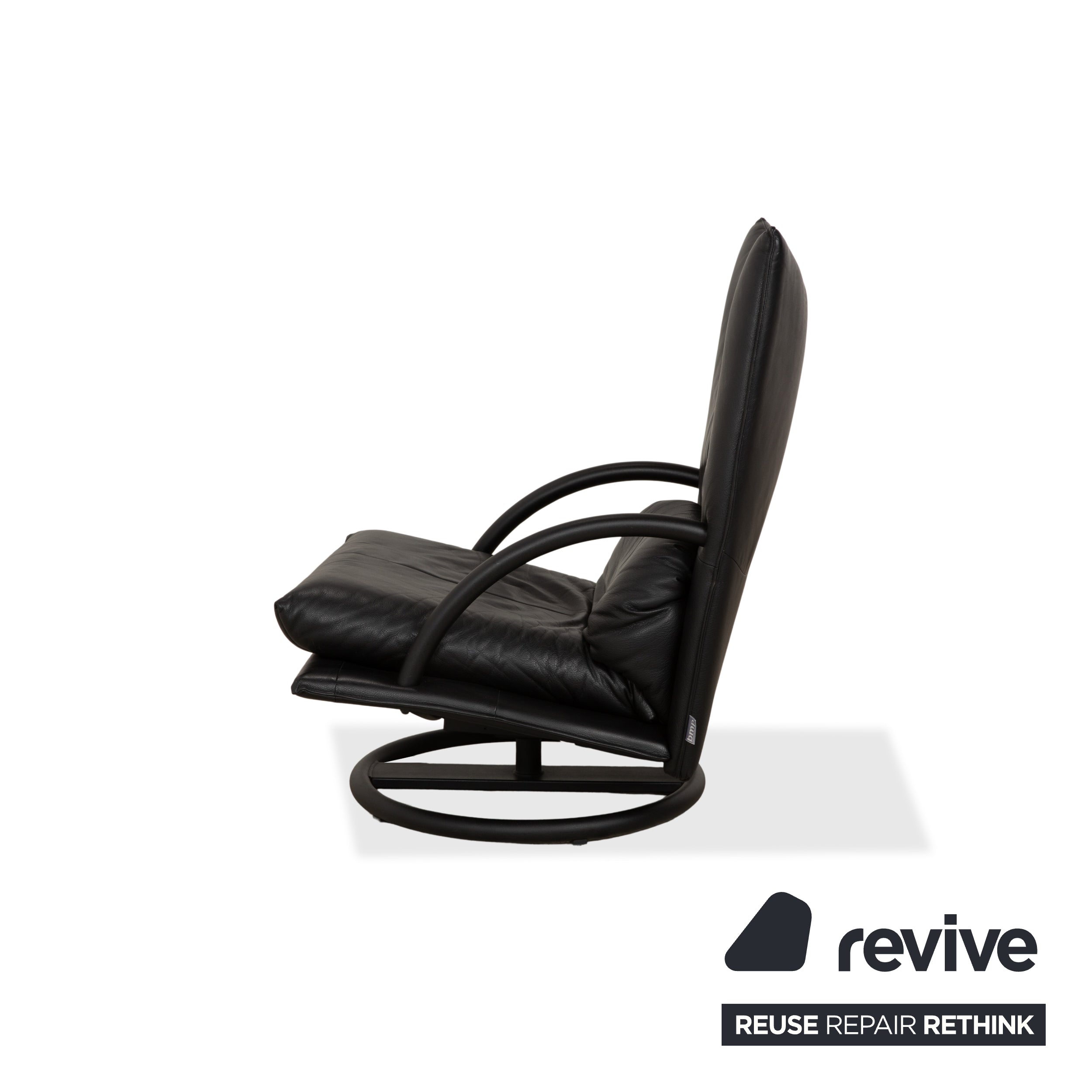 Fauteuil en cuir noir Rolf Benz BMP 418