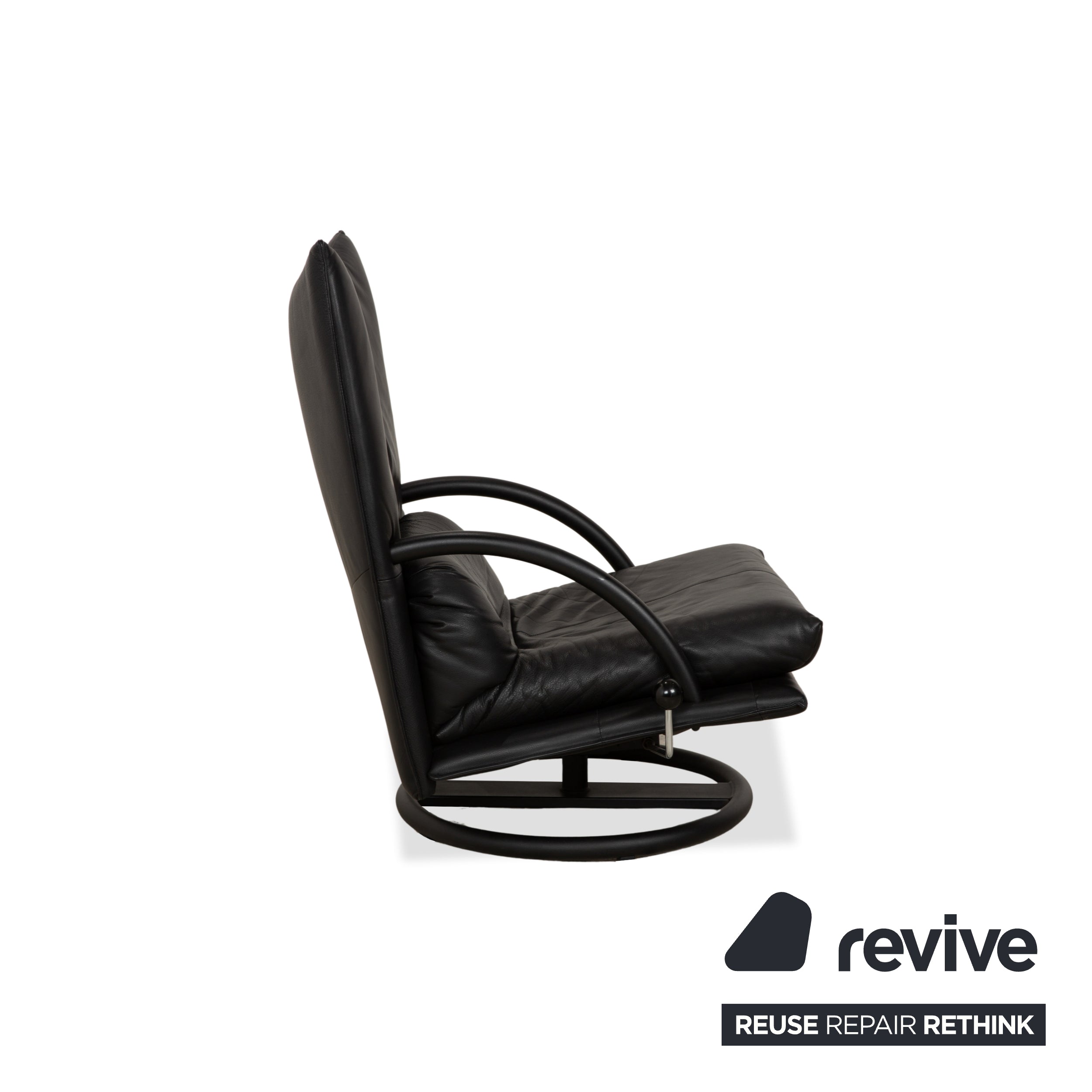 Fauteuil en cuir noir Rolf Benz BMP 418