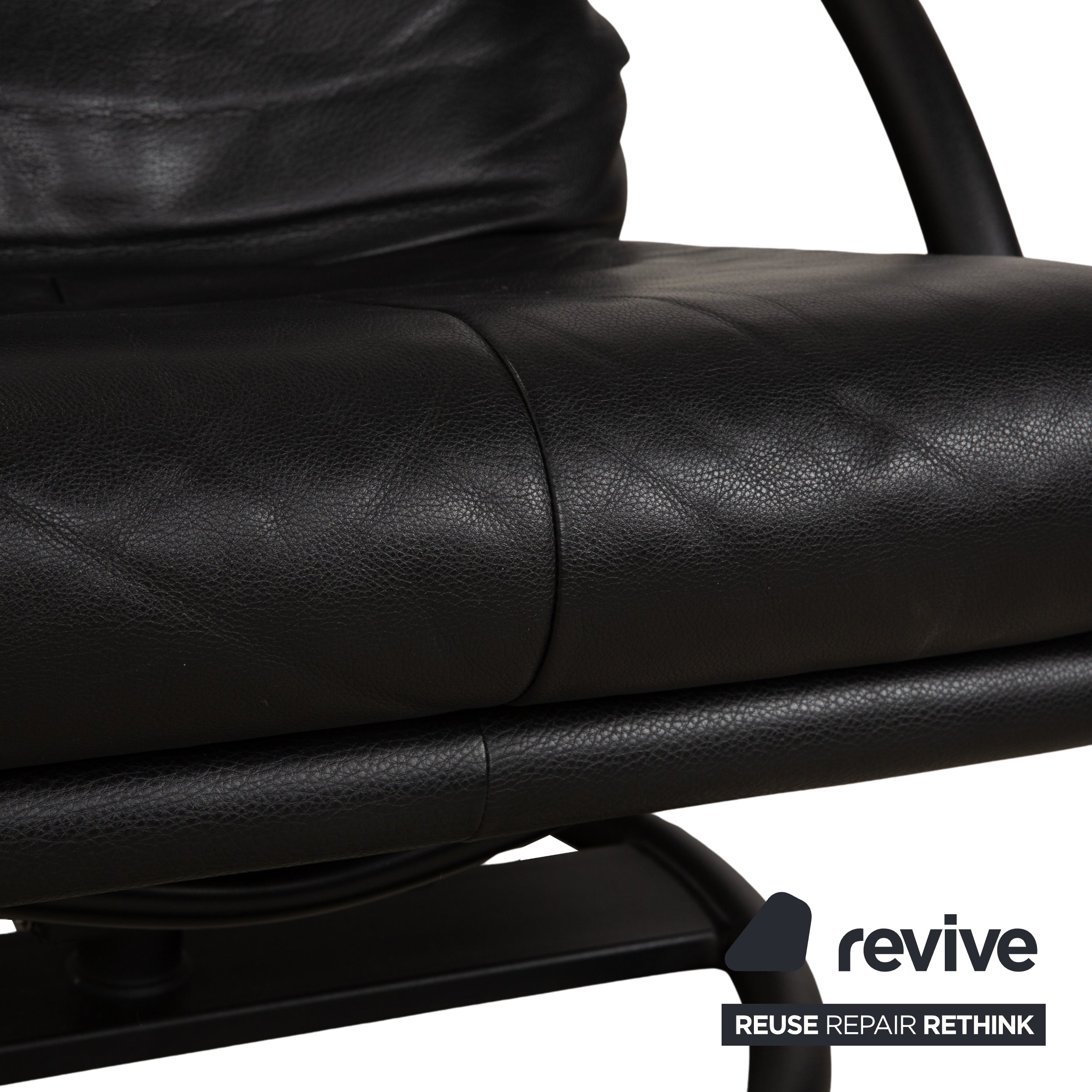 Fauteuil en cuir noir Rolf Benz BMP 418