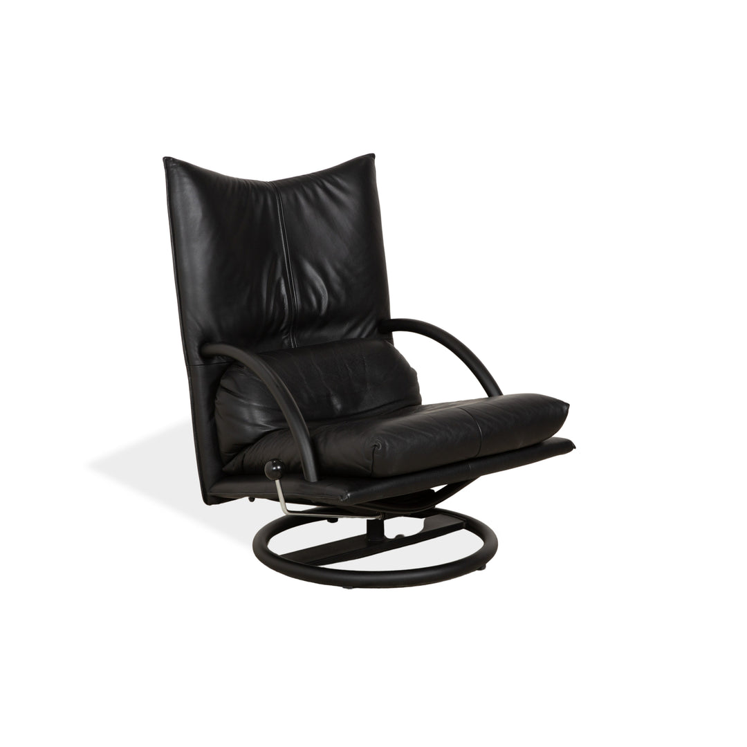 Fauteuil en cuir noir Rolf Benz BMP 418