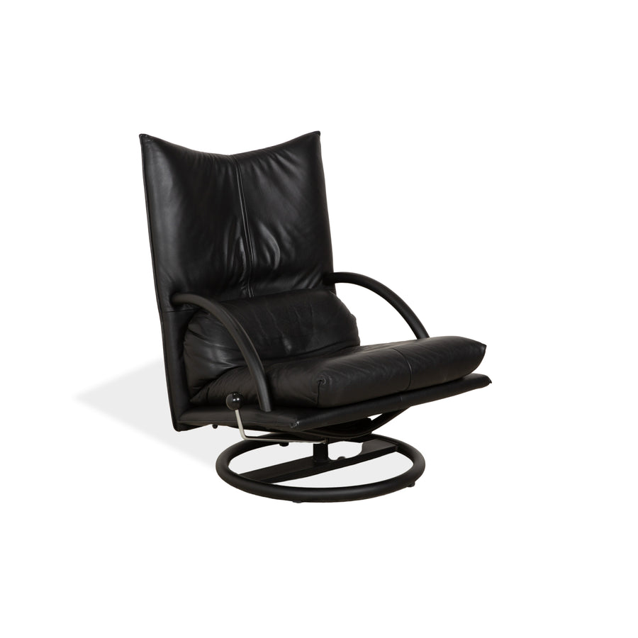 Fauteuil en cuir noir Rolf Benz BMP 418