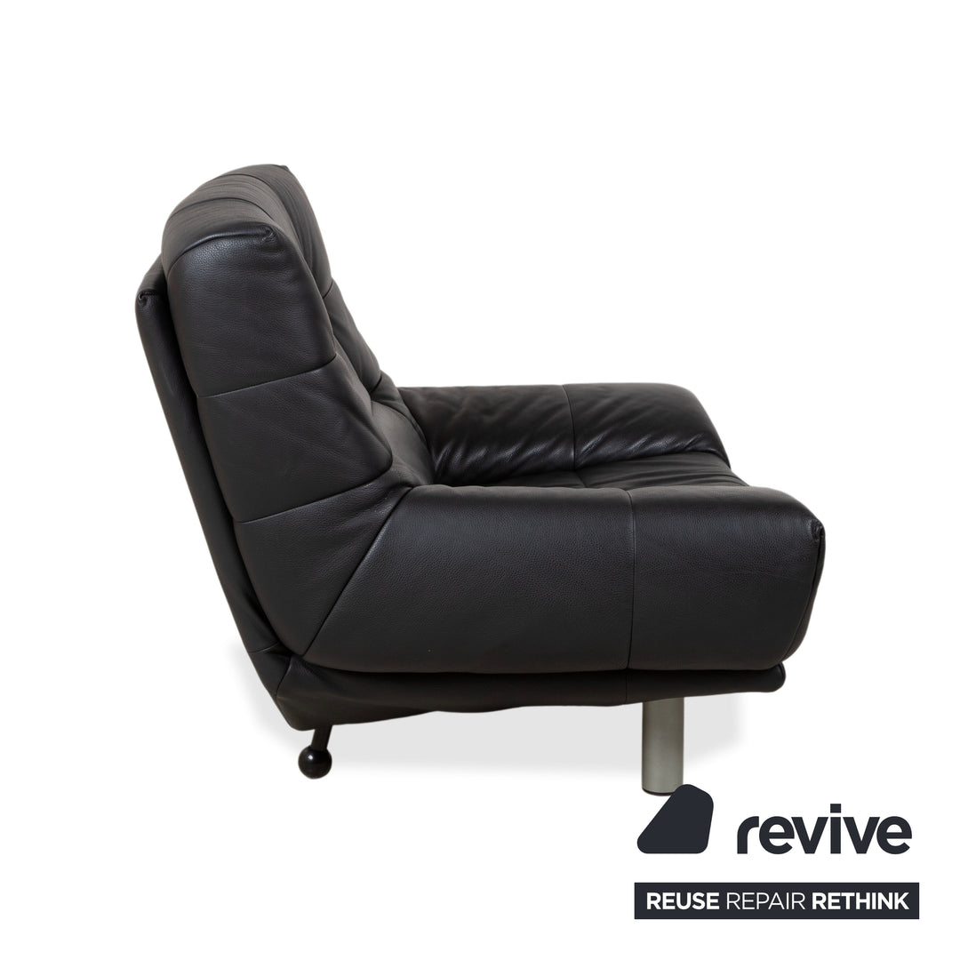 Rolf Benz BMP 418 Leather Armchair Black