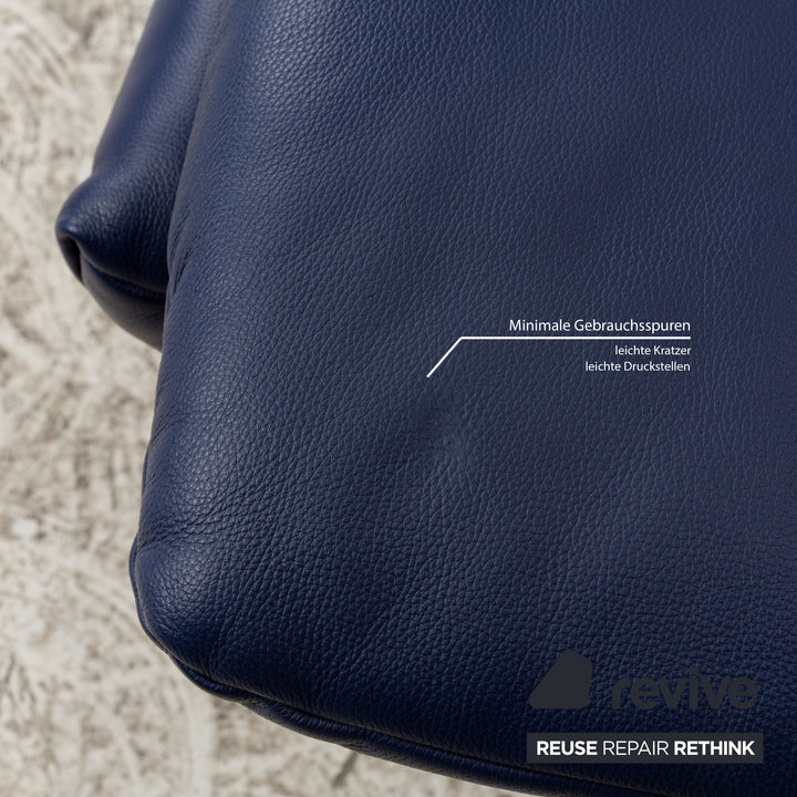 Rolf Benz BMP 418 Leather Sofa Set Three-Seater Two-Seater Blue Sofa Couch