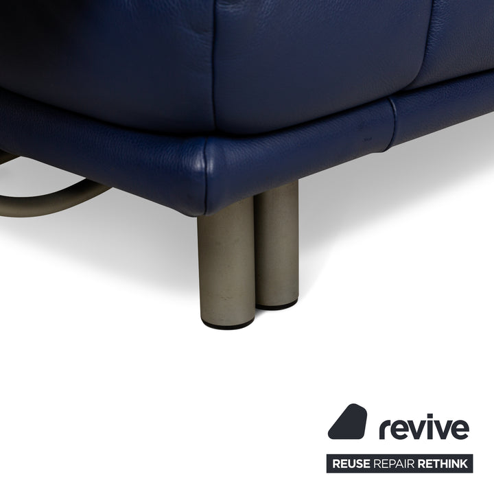 Rolf Benz BMP 418 Leather Sofa Set Three-Seater Two-Seater Blue Sofa Couch