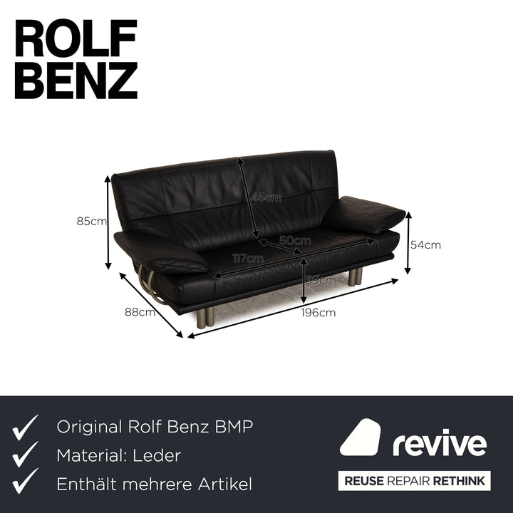 Rolf Benz BMP 418 Leder Sofa Garnitur Blau Dunkelblau 2x Zweisitzer Couch