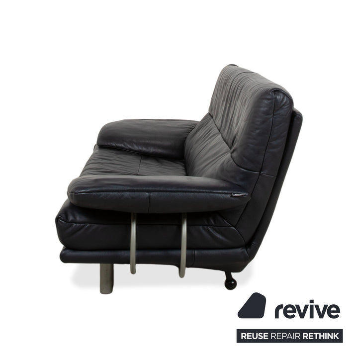 Rolf Benz BMP 418 Leder Zweisitzer Blau Dunkelblau Sofa Couch