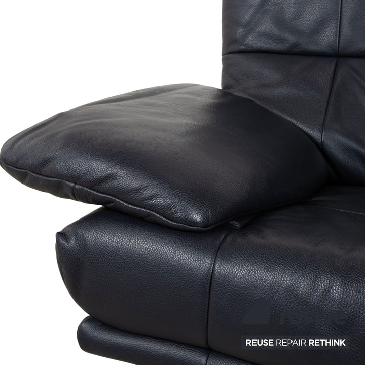 Rolf Benz BMP 418 Leder Zweisitzer Blau Dunkelblau Sofa Couch
