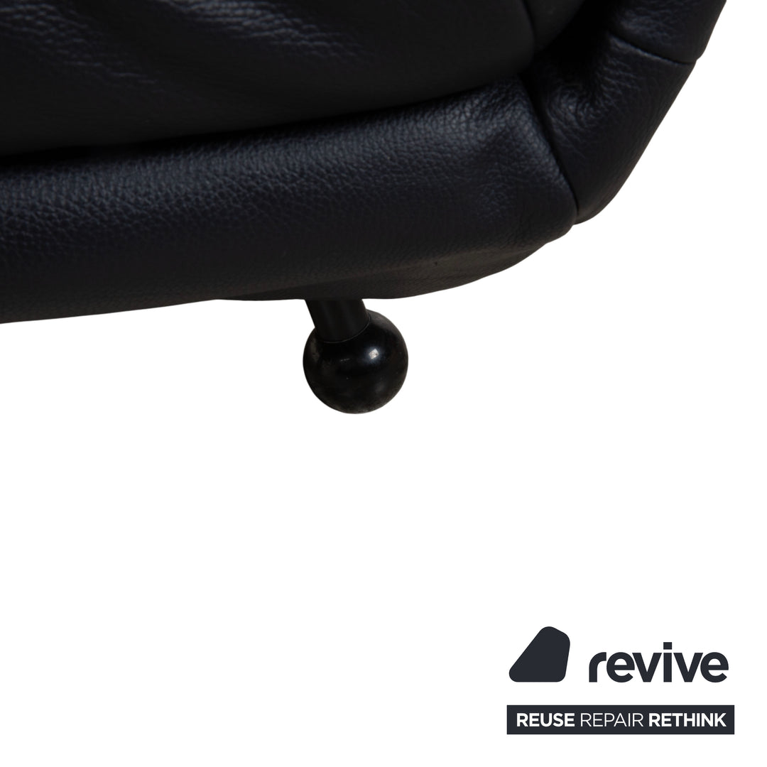 Rolf Benz BMP 418 Leder Zweisitzer Blau Dunkelblau Sofa Couch