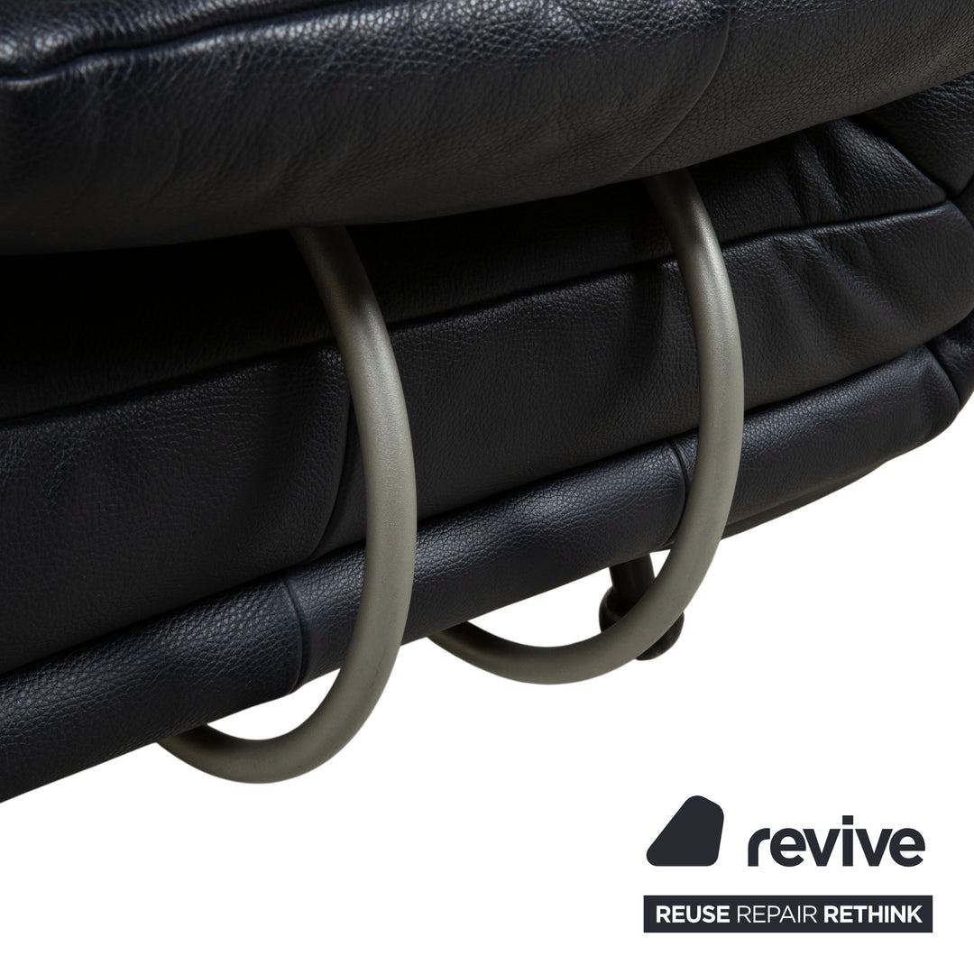 Rolf Benz BMP 418 Leder Zweisitzer Blau Dunkelblau Sofa Couch