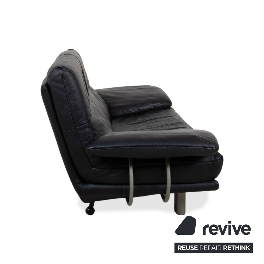 Rolf Benz BMP 418 Leder Zweisitzer Blau Dunkelblau Sofa Couch