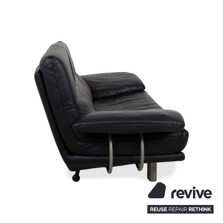 Rolf Benz BMP 418 Leder Zweisitzer Blau Dunkelblau Sofa Couch