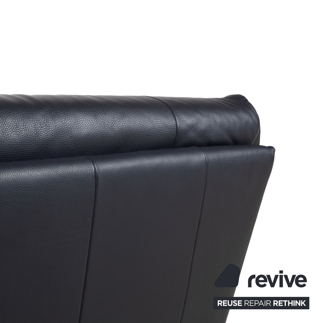 Rolf Benz BMP 418 Leder Zweisitzer Blau Dunkelblau Sofa Couch