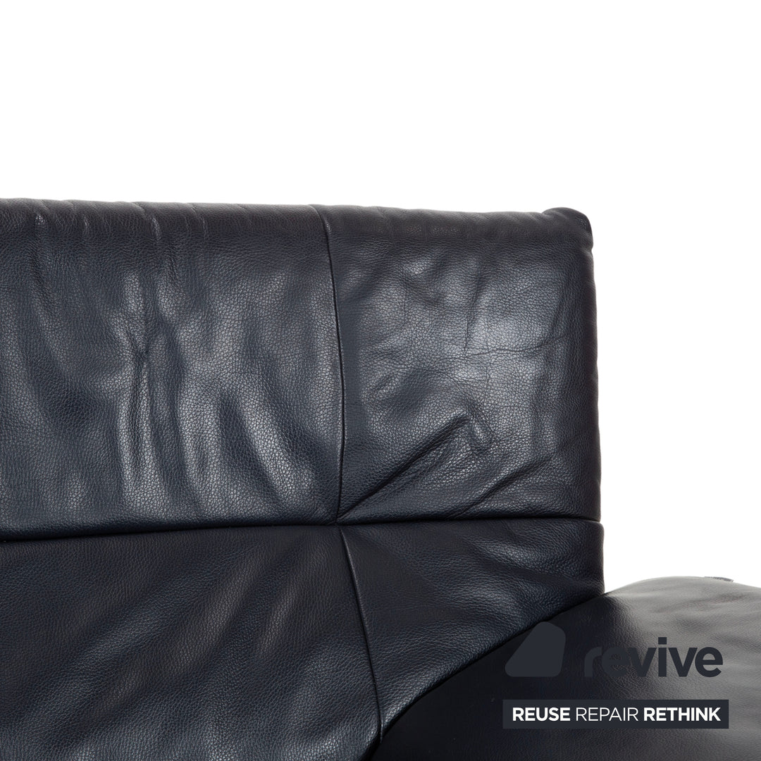 Rolf Benz BMP 418 Leder Zweisitzer Blau Dunkelblau Sofa Couch