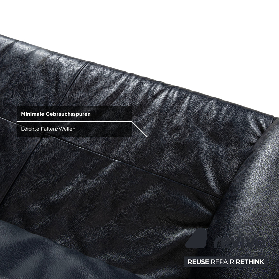 Rolf Benz BMP 418 Leder Zweisitzer Blau Dunkelblau Sofa Couch