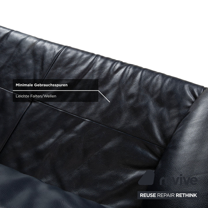 Rolf Benz BMP 418 Leder Zweisitzer Blau Dunkelblau Sofa Couch