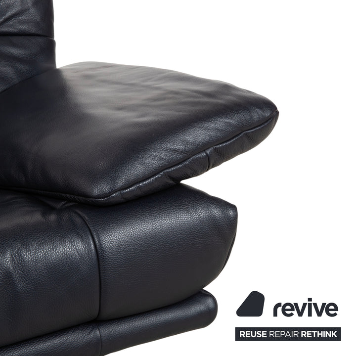 Rolf Benz BMP 418 Leder Zweisitzer Blau Dunkelblau Sofa Couch