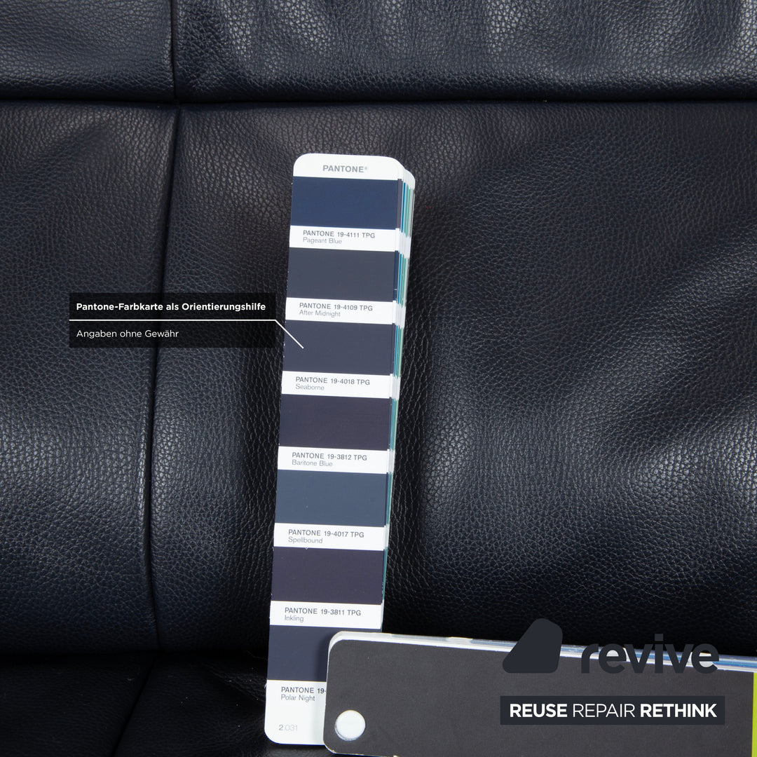 Rolf Benz BMP 418 Leder Zweisitzer Blau Dunkelblau Sofa Couch