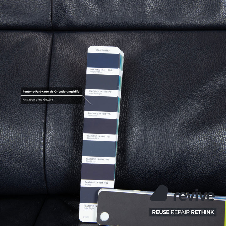 Rolf Benz BMP 418 Leder Zweisitzer Blau Dunkelblau Sofa Couch